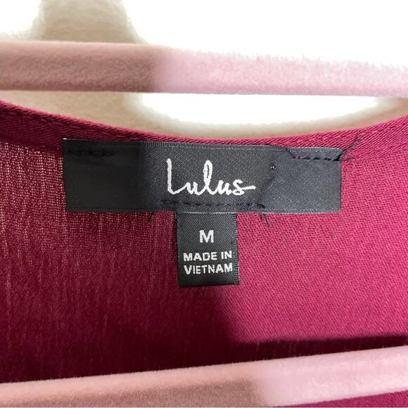 LULU'S Heart of Marigold Burgundy Wrap Maxi Dress Red Maroon Sz M {UU31} - Picture 6 of 8